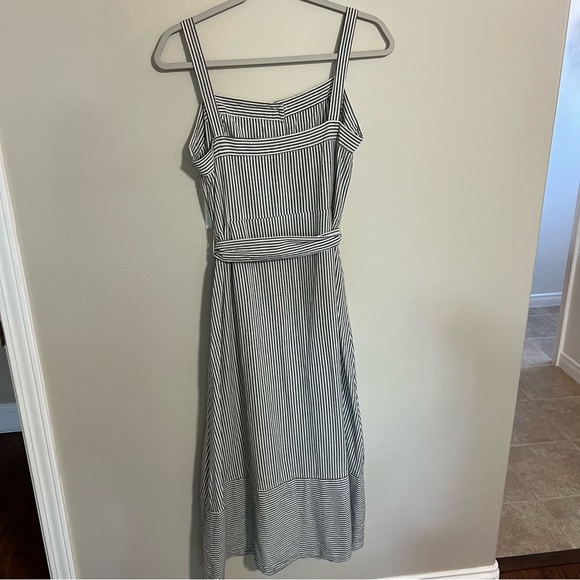 Michael Stars Womens Raina Black and White Stripe Button Front Dress size large - Picture 10 of 10